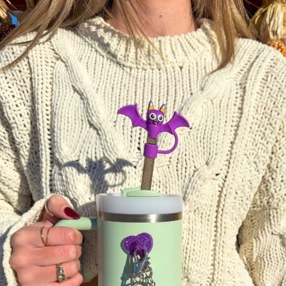 NWT CharCharms Halloween Straw Toppers 4-Pack - Picture 6 of 6